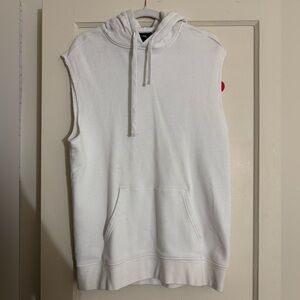 Men's White Sleeveless Hoodie
